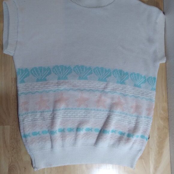 Vintage Separate Scene Ocean Pattern Sweater Vest - Picture 2 of 7